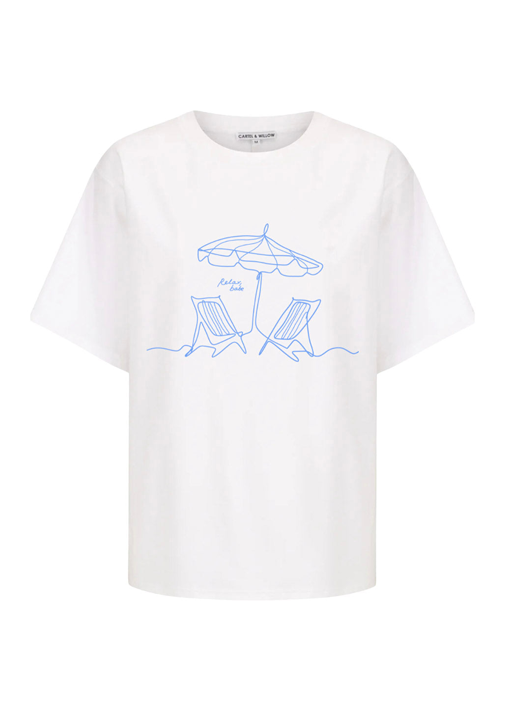 Relax, Babe Tee - White/Azure