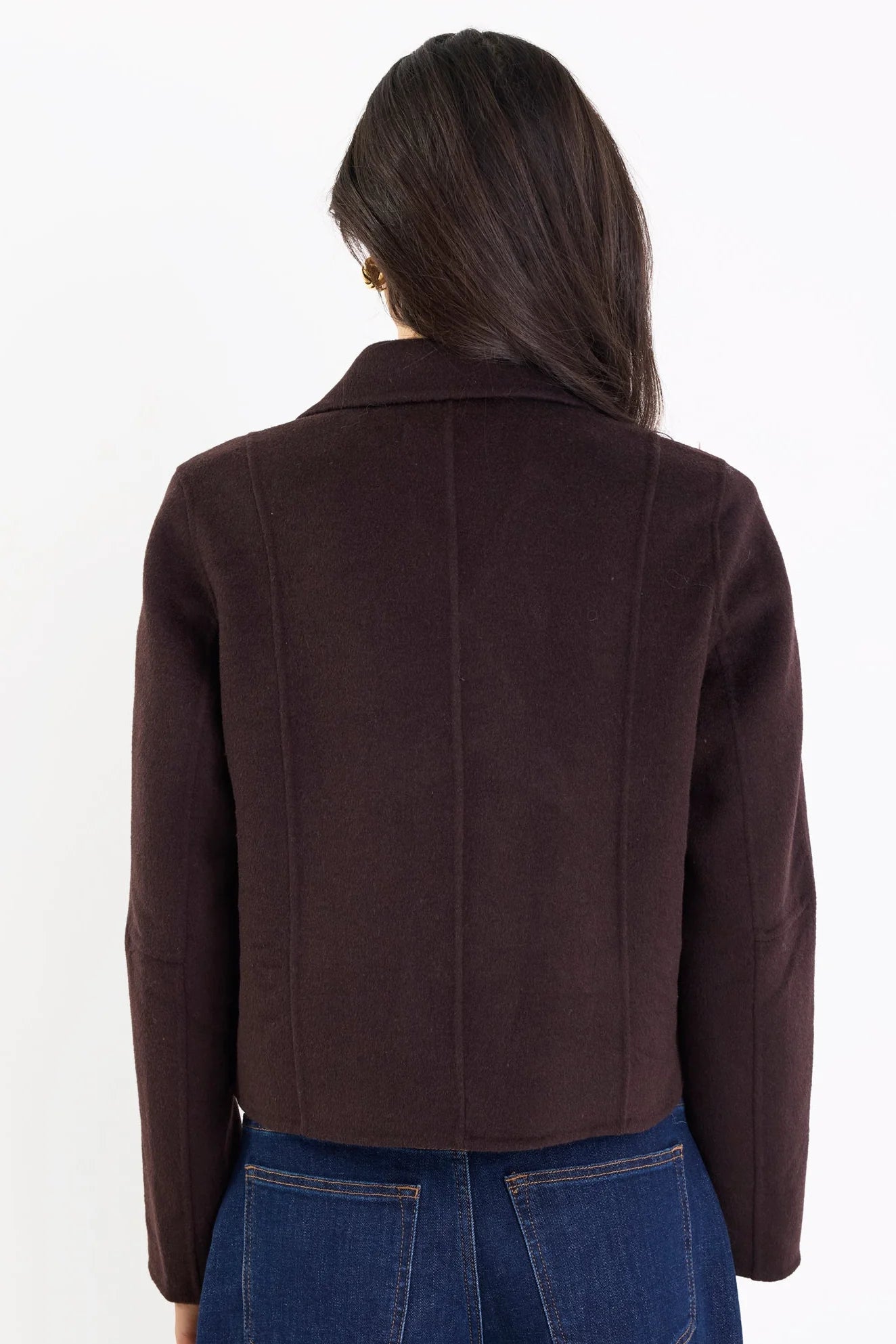 Reverie Melton Double Breasted Peacoat - Chocolate