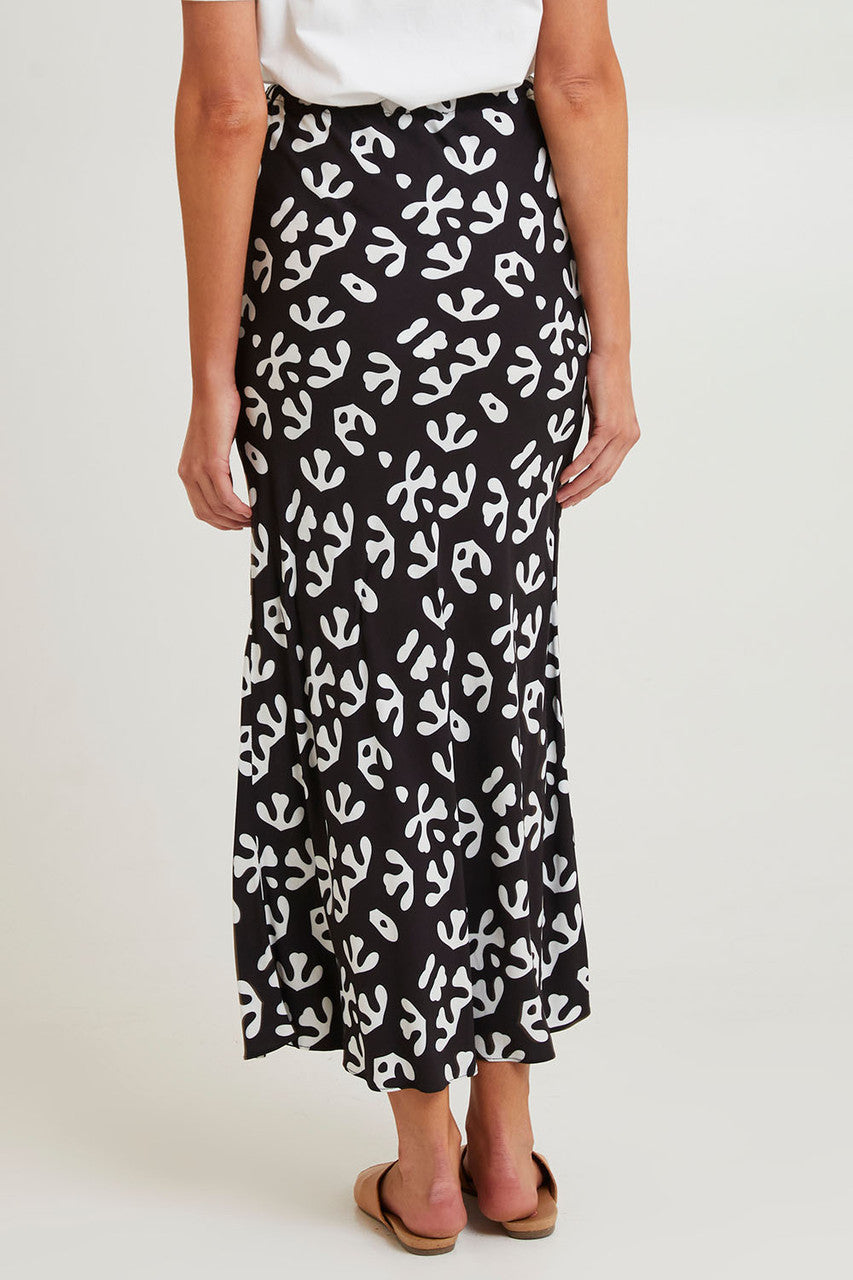 Viola Bias Cut Skirt - Abstract