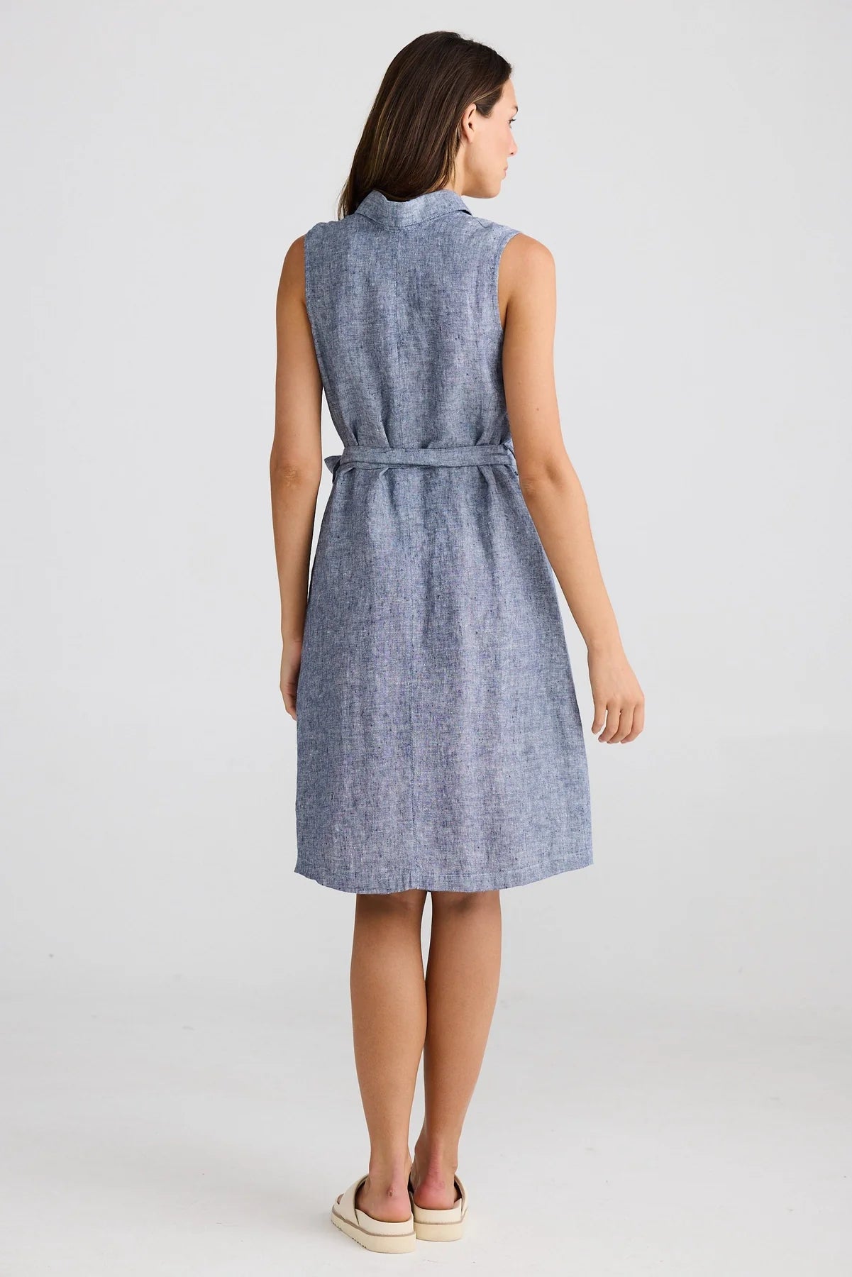 Didi Dress - Navy Fleck