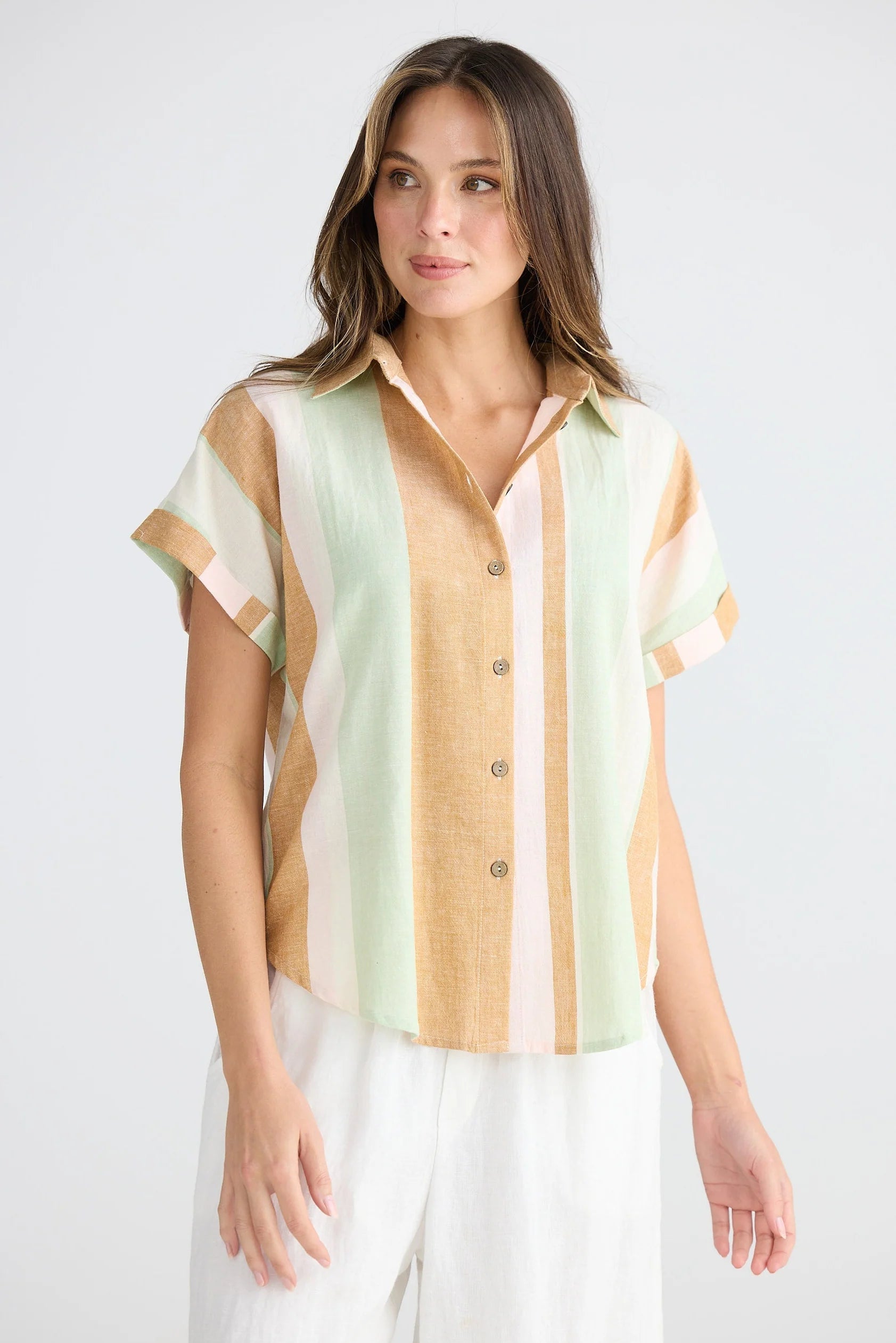 Dune Shirt - Melon Field Stripe