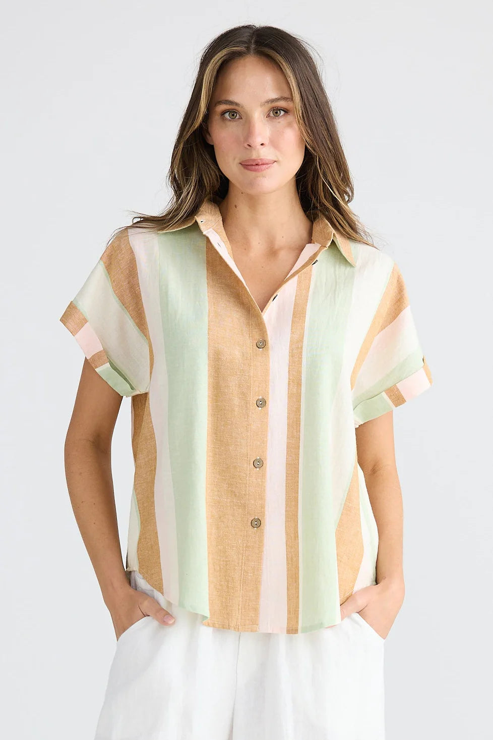 Dune Shirt - Melon Field Stripe