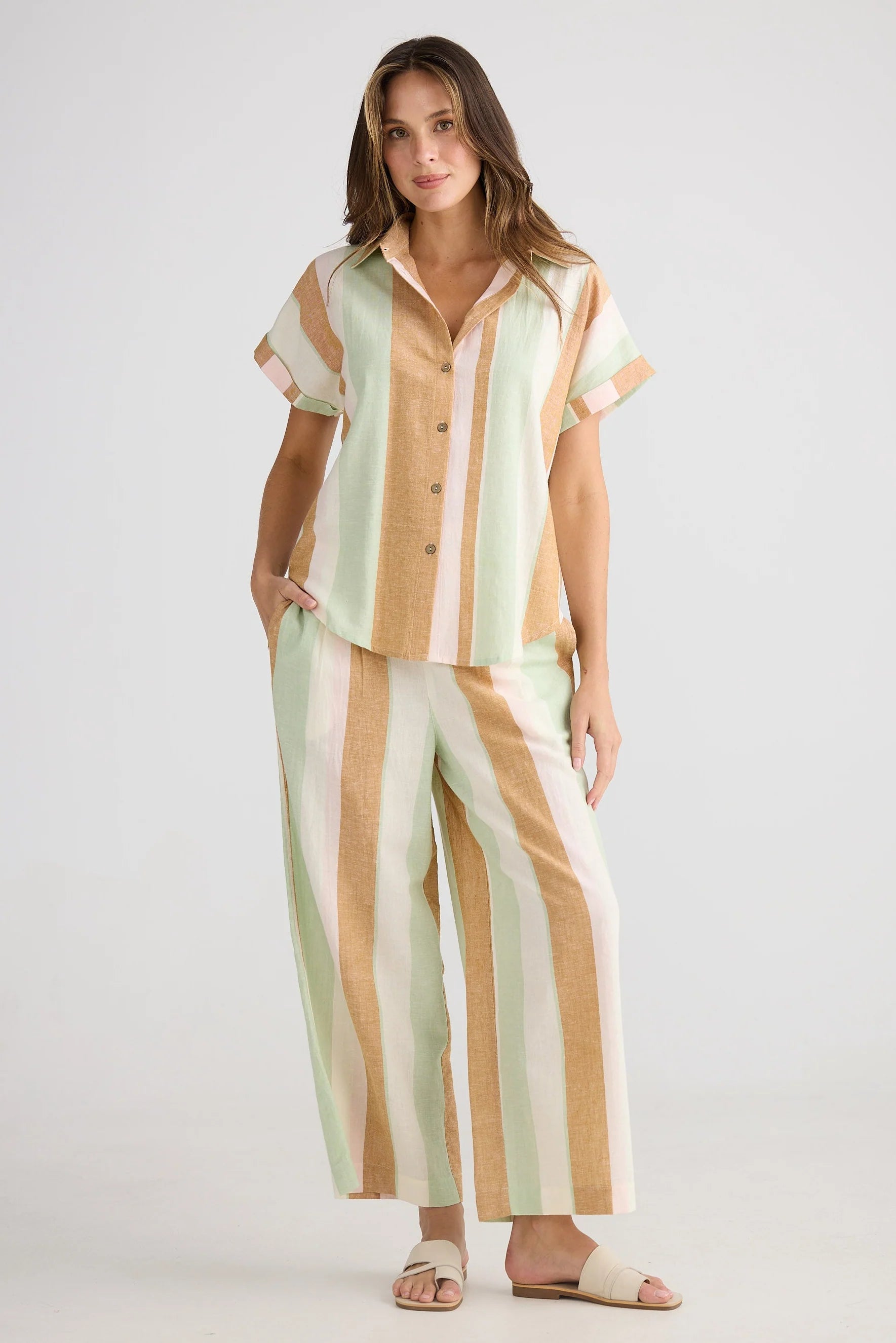 Dune Shirt - Melon Field Stripe