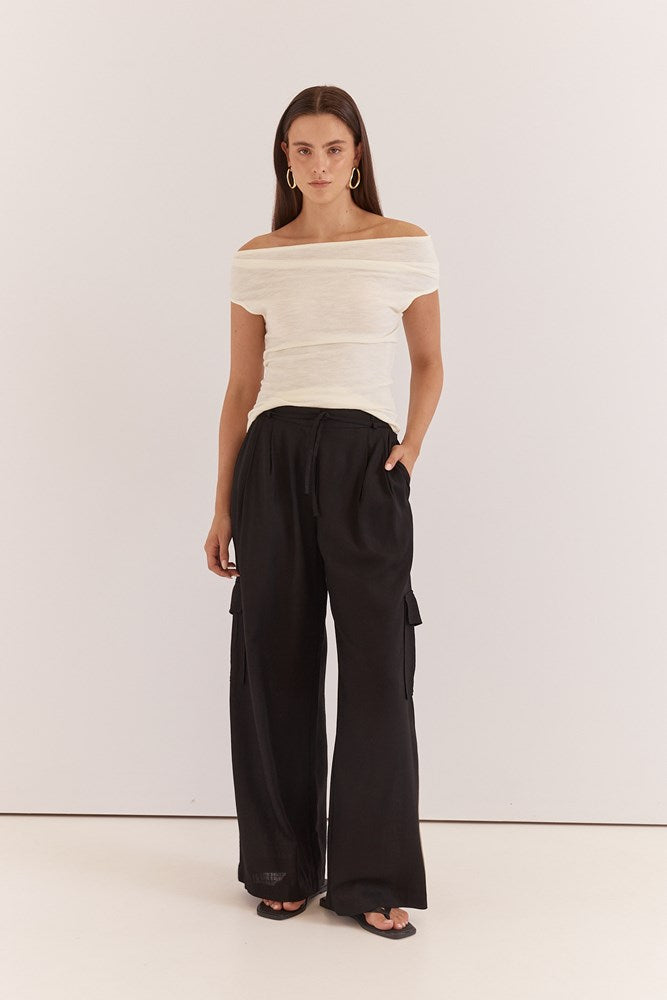 Sass Katia Cargo Trouser in Black, front view