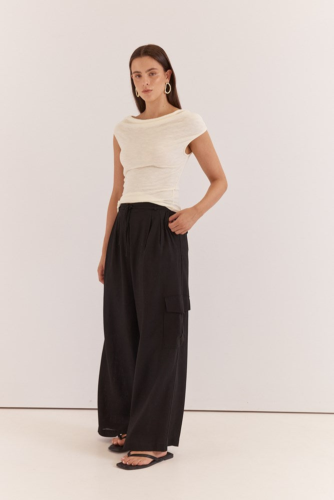 Sass Katia Cargo Trouser in Black, detail
