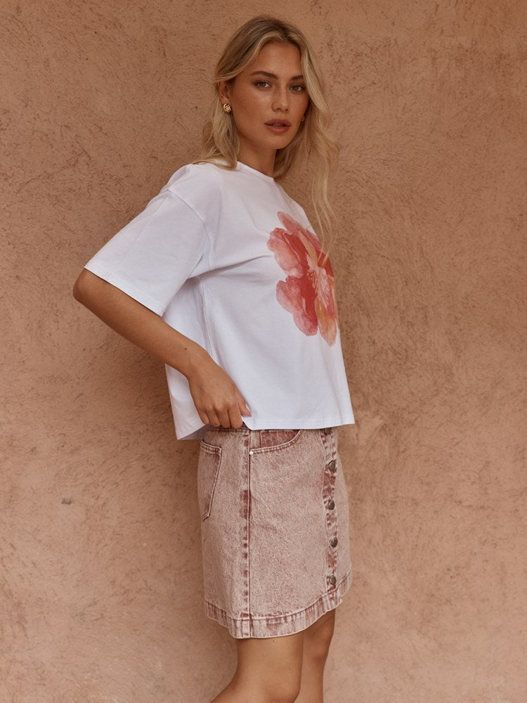 SASS Salore Printed Tee - Peony Print