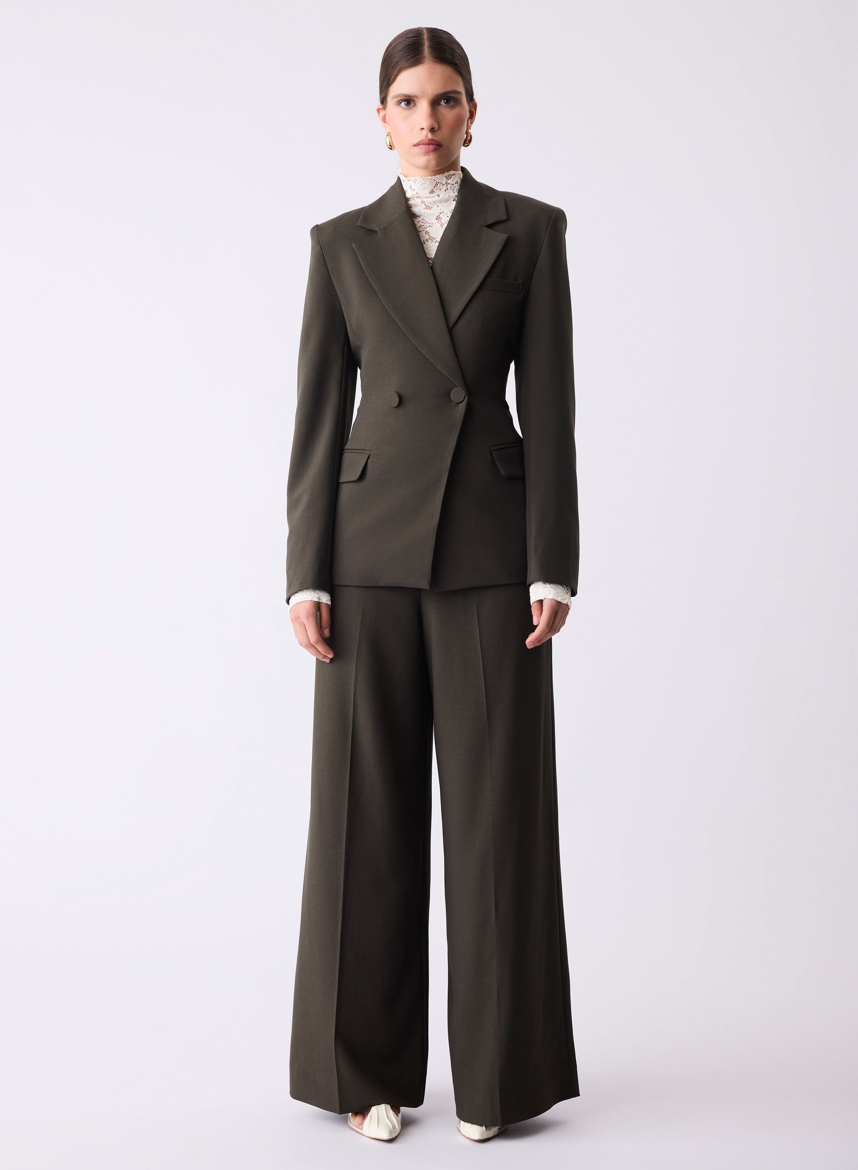Symmetry  Blazer - Dark Olive