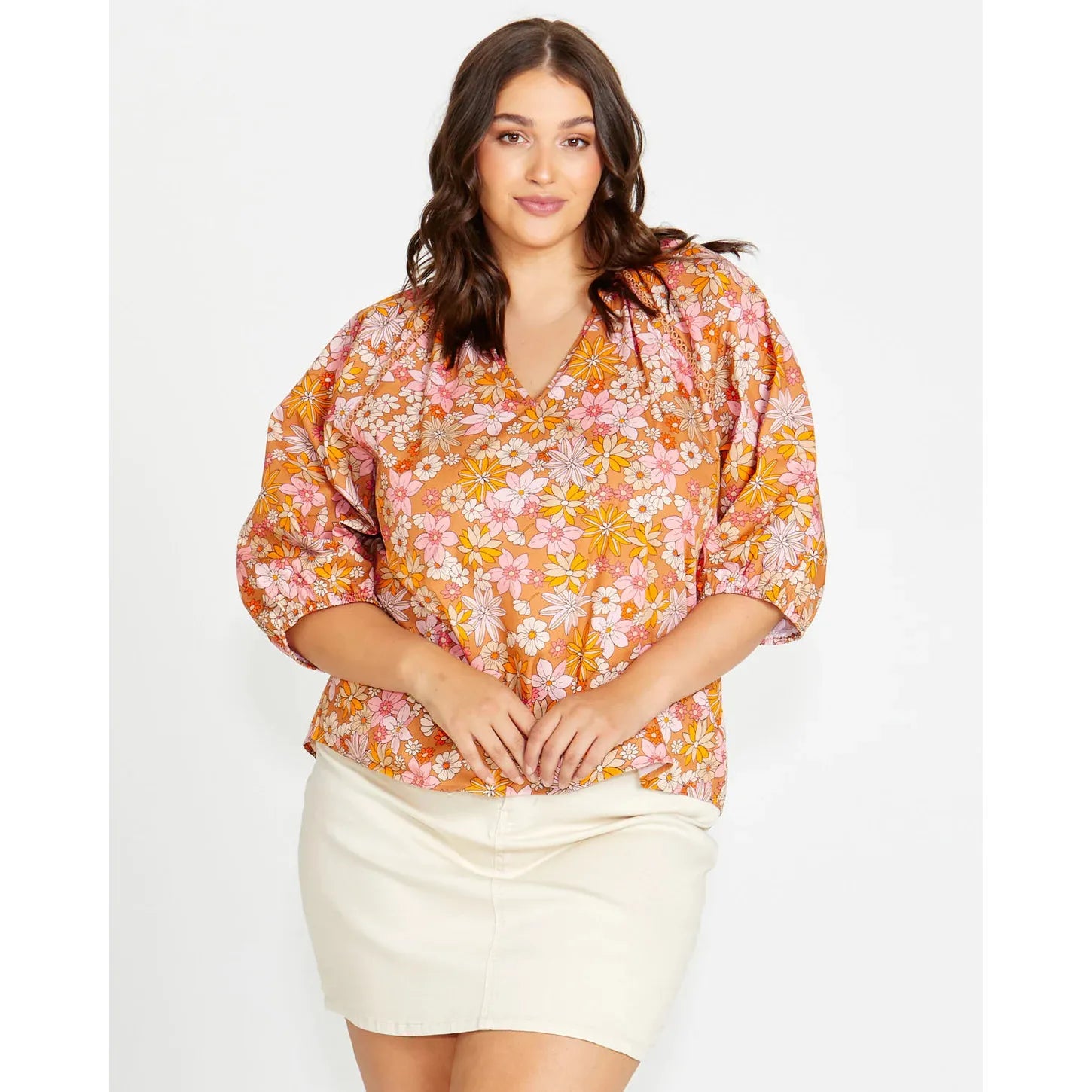 Eleanor Shell Top - 70s Floral