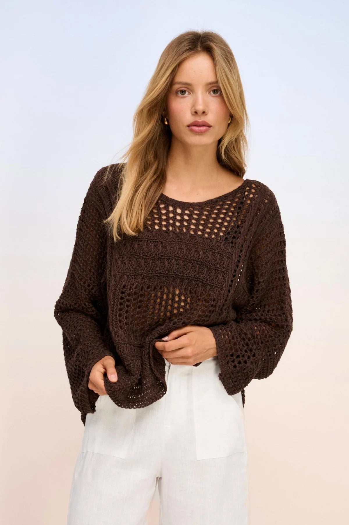 Crochet Sweater - Choc