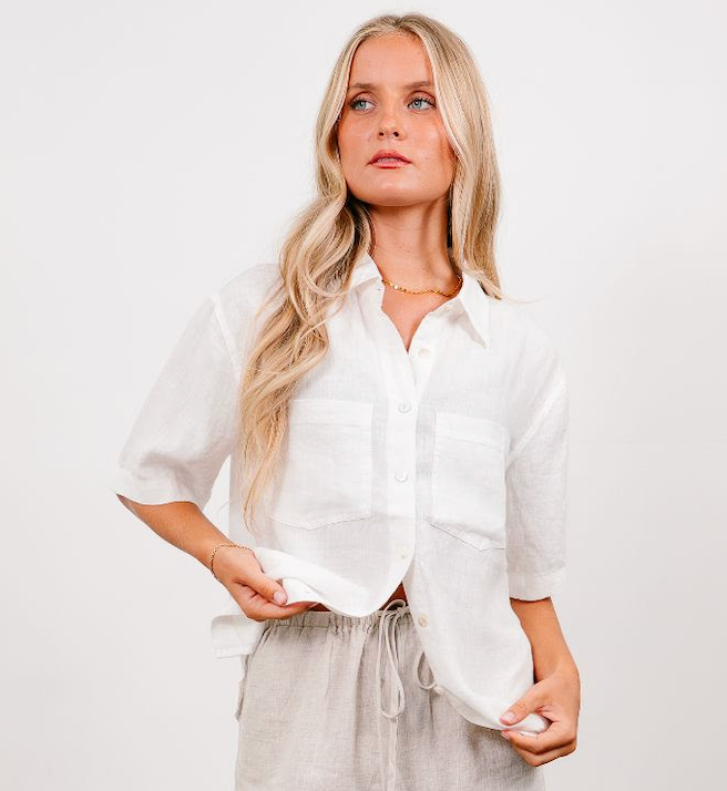 Heidi Linen Shirt - White