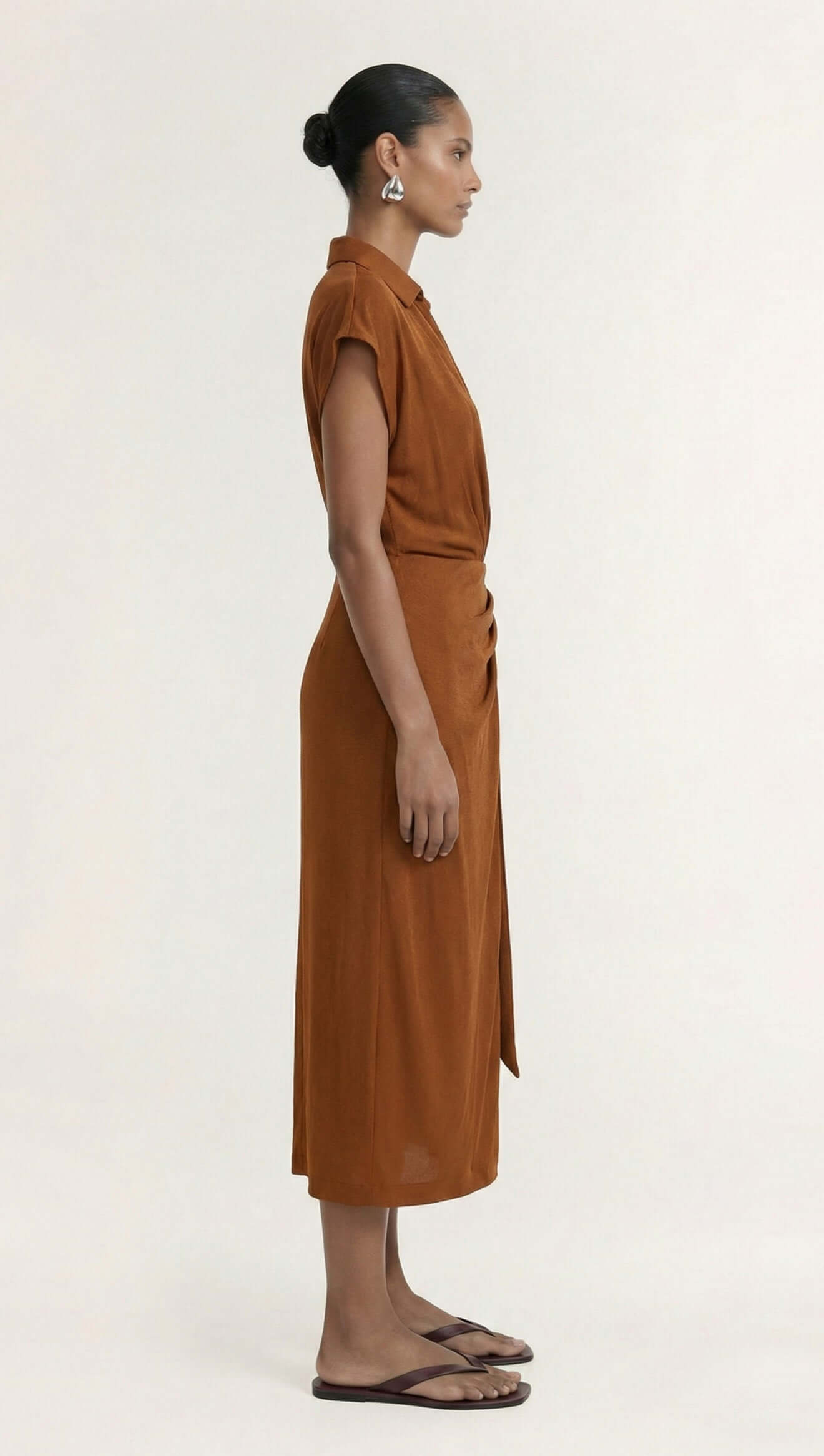 Solene Wrap Midi Dress side view