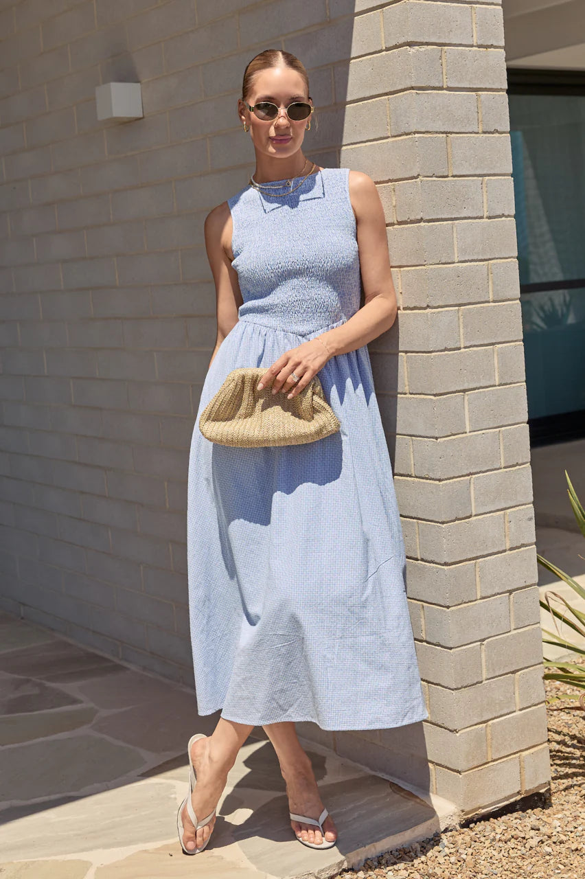 Lottie Dress - Blue Gingham