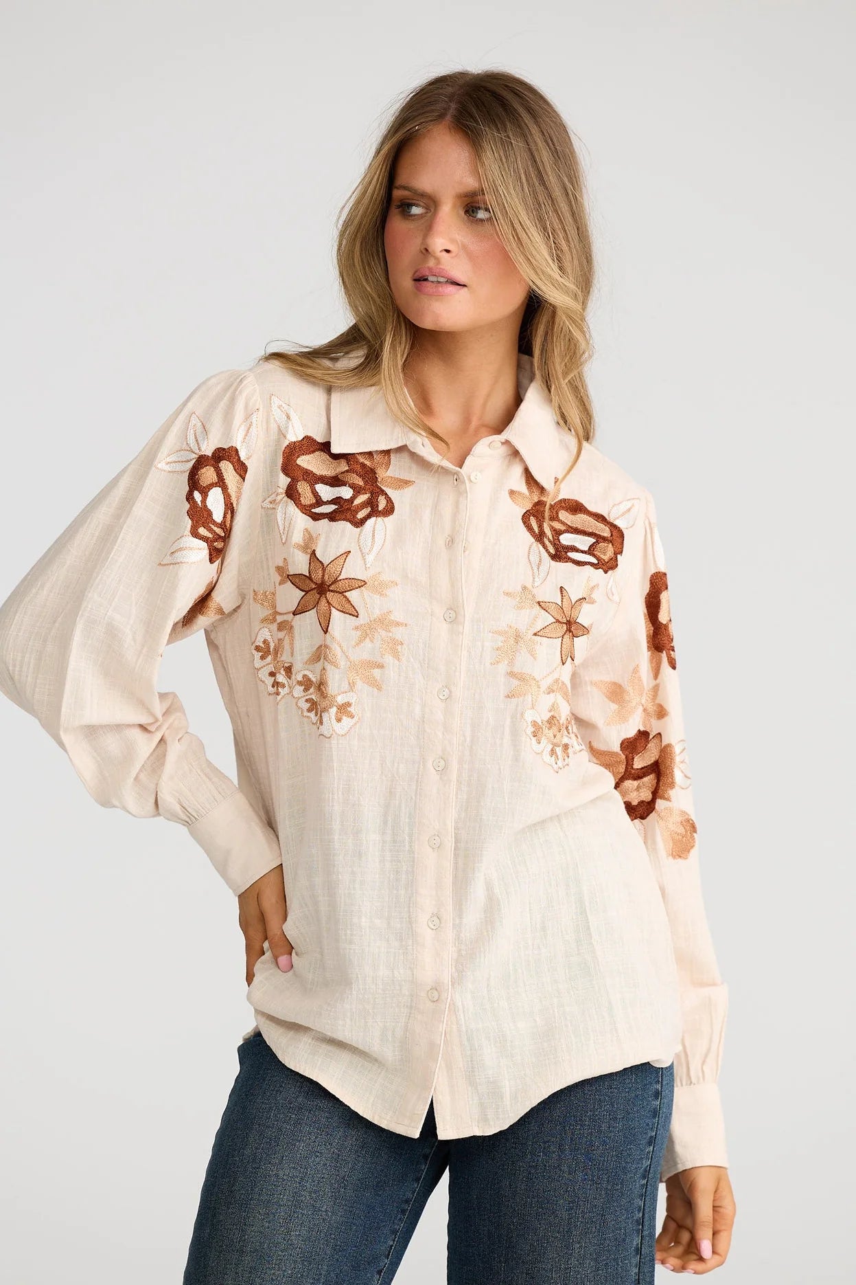 Flower Child Shirt-Cream