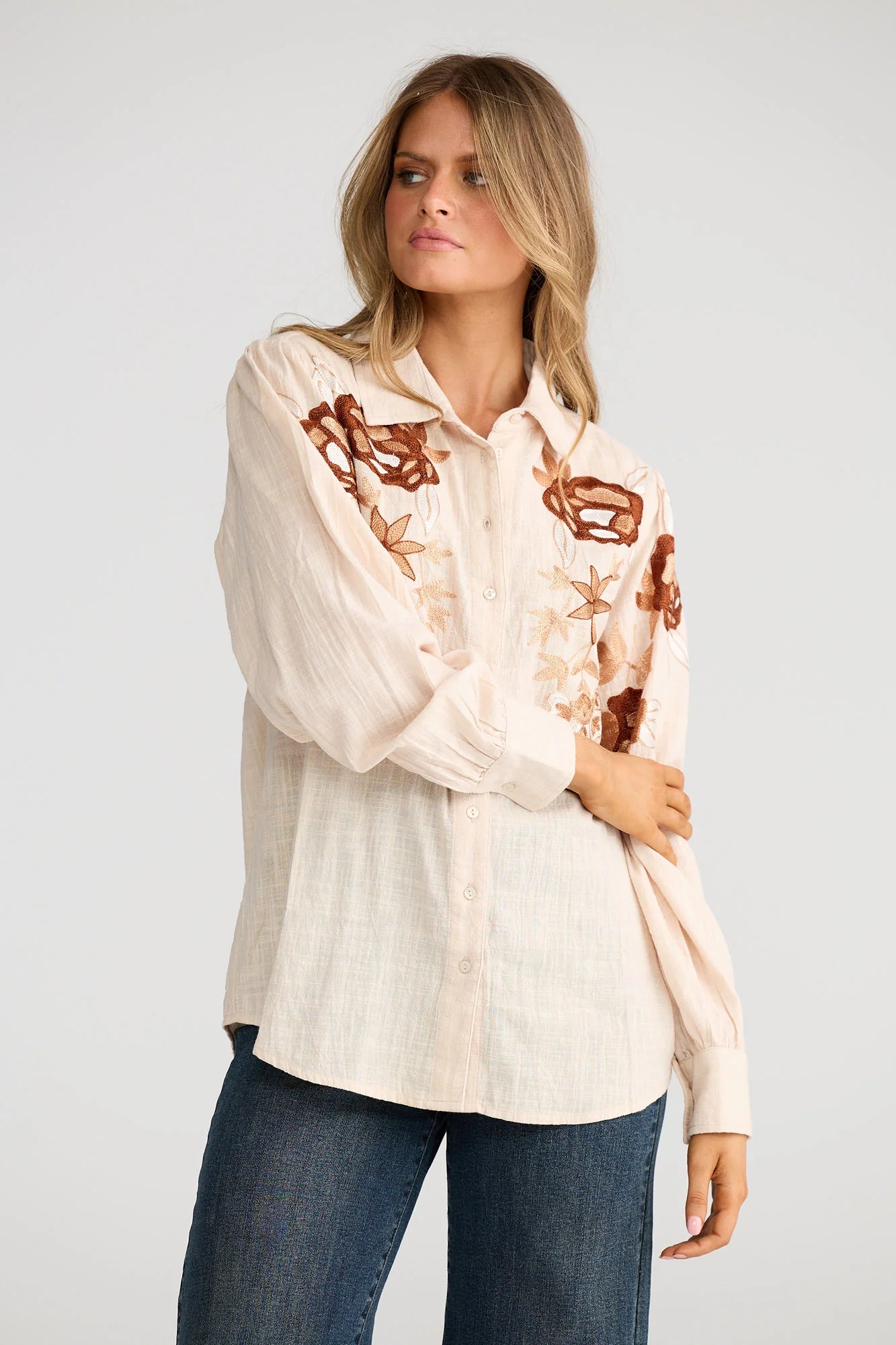 Flower Child Shirt-Cream