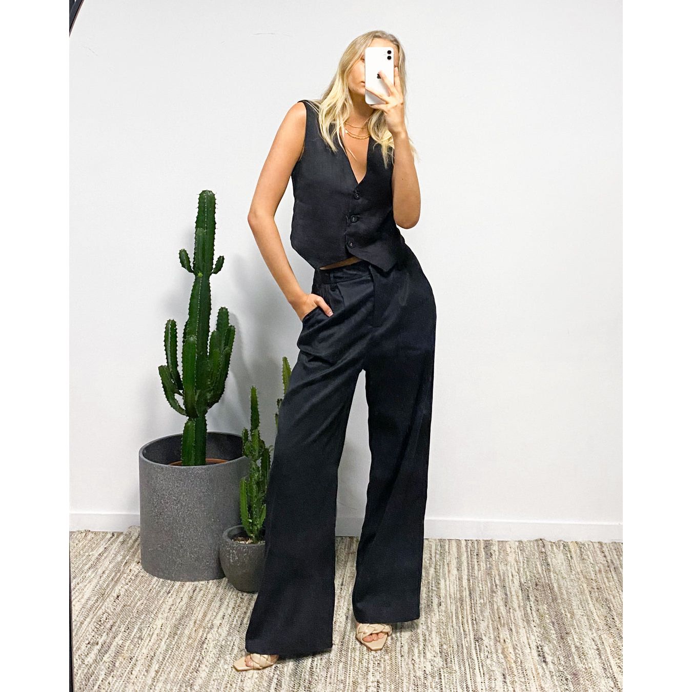 Gemma - Linen Pant - Black