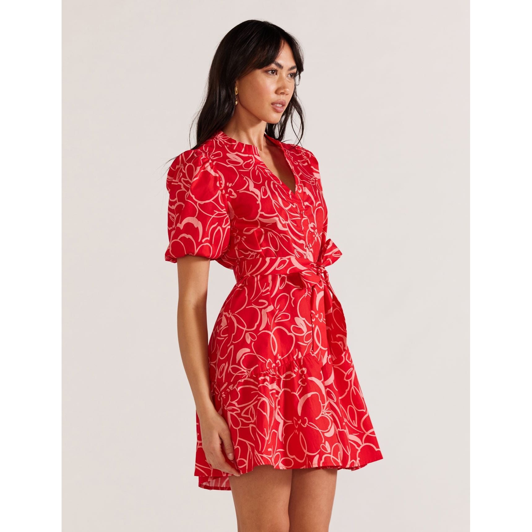Palermo Mini Dress - Red Floral