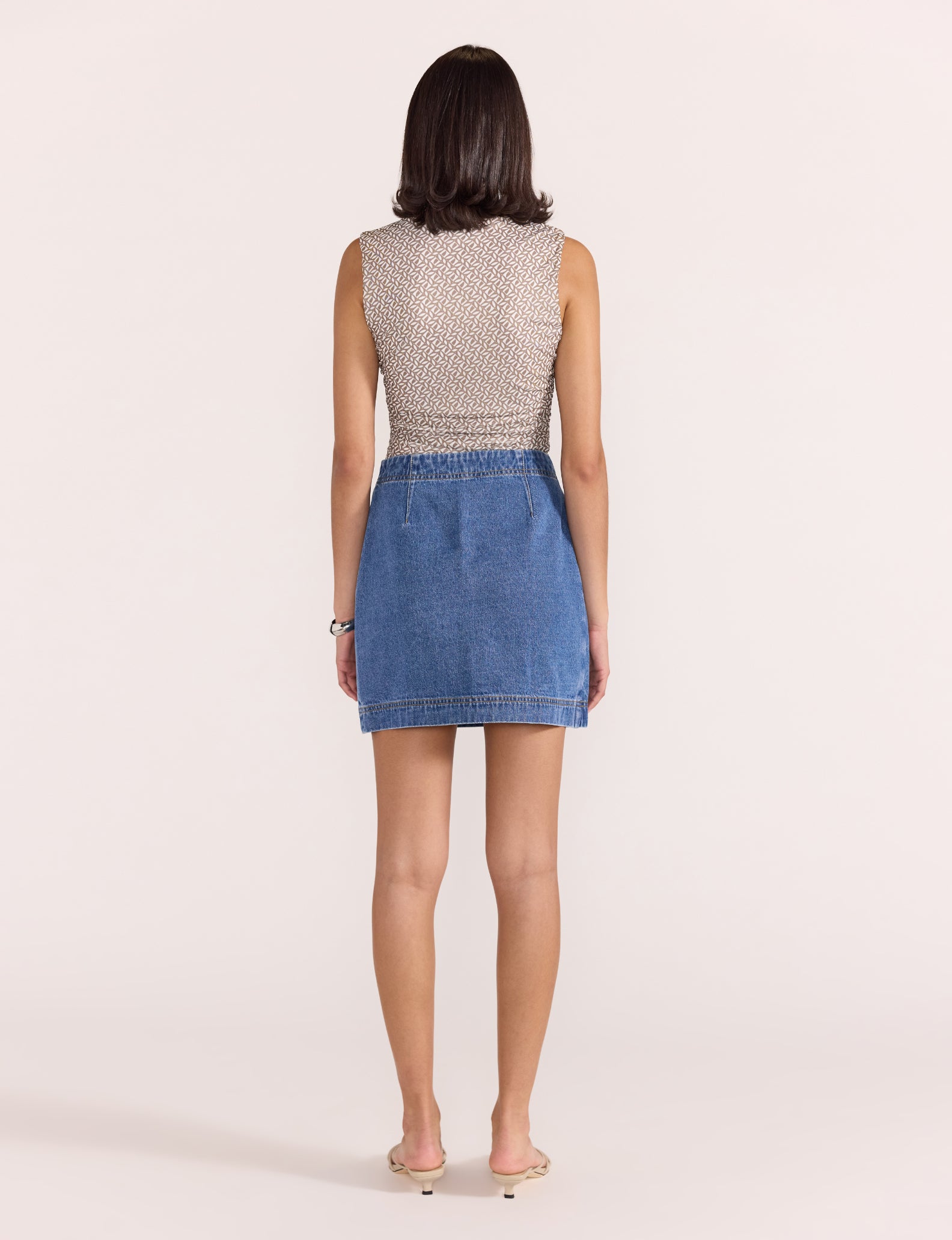 Tate Denim Wrap Skirt - Mid Blue