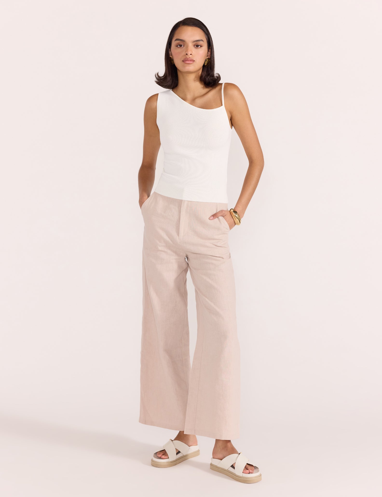 Enna Highwaisted Pant - Stone