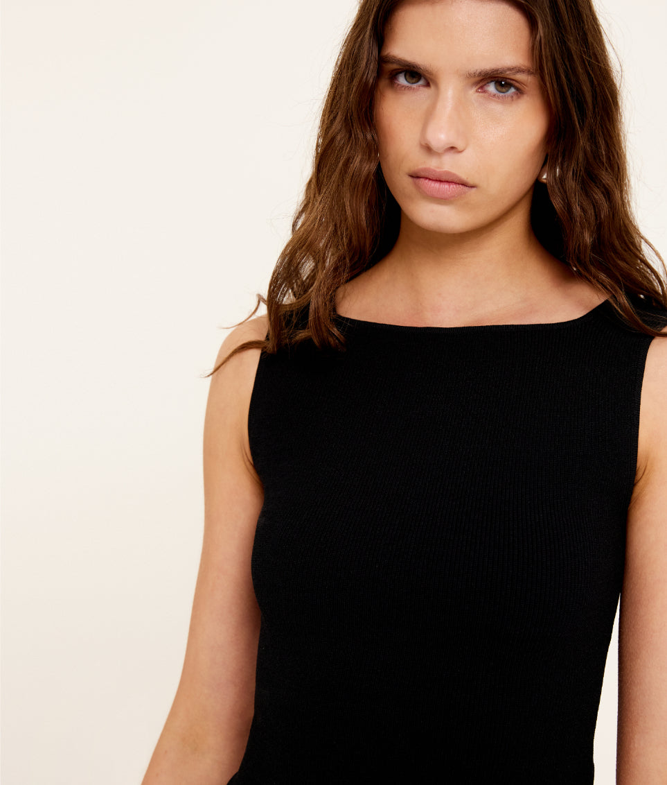 Moda Reversible Knit Tank - Black
