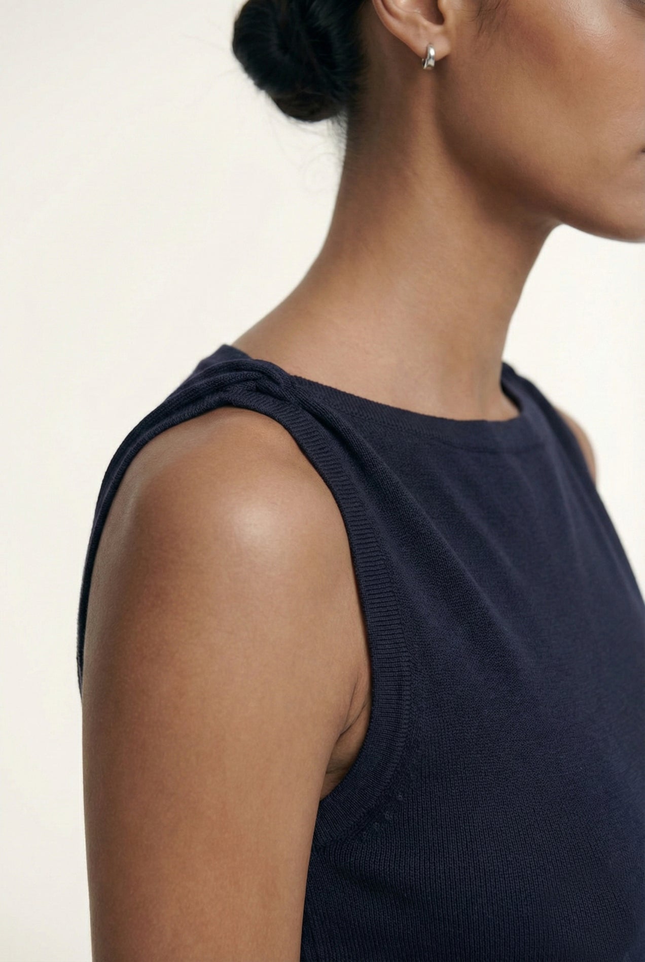 Leno Navy Twist Knit Tank