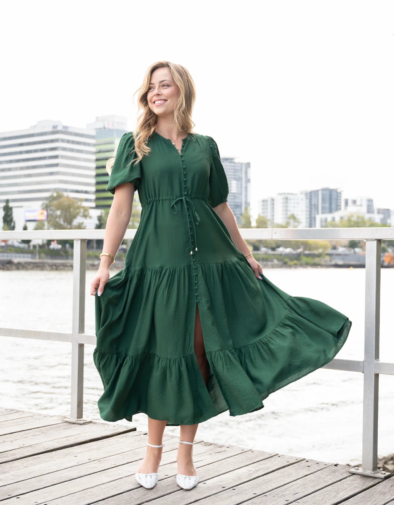 Selma Maxi Dress - Forest Green