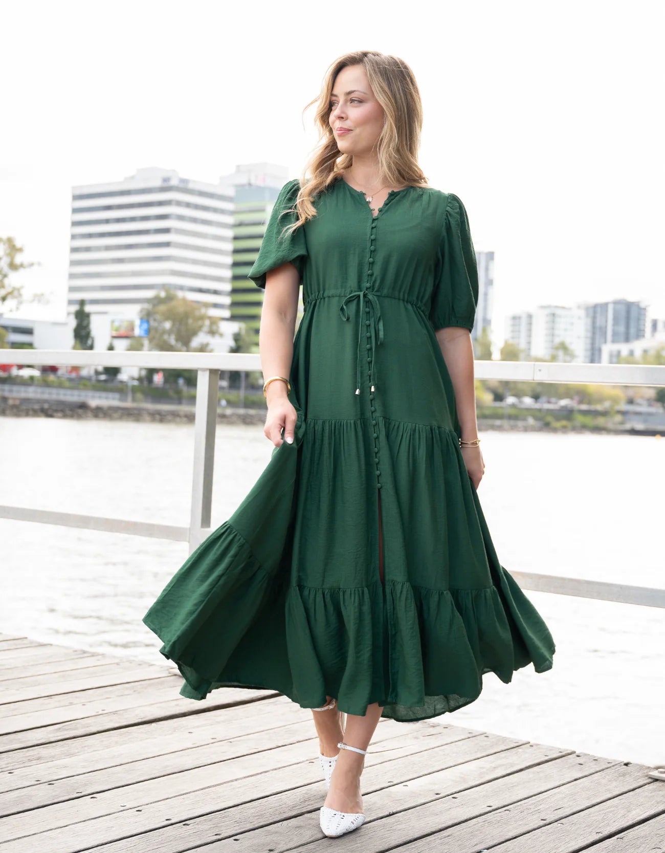 Selma Maxi Dress - Forest Green