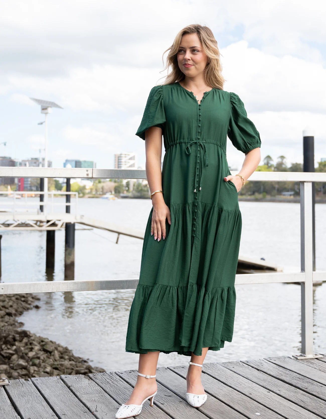 Selma Maxi Dress - Forest Green