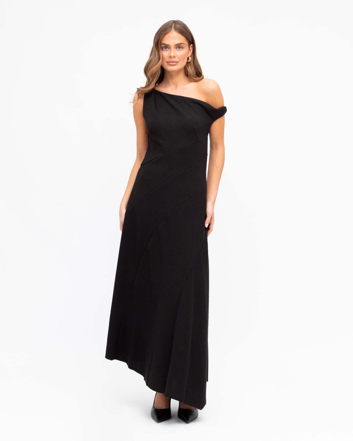 Ida One Shoulder Maxi Dress - Black