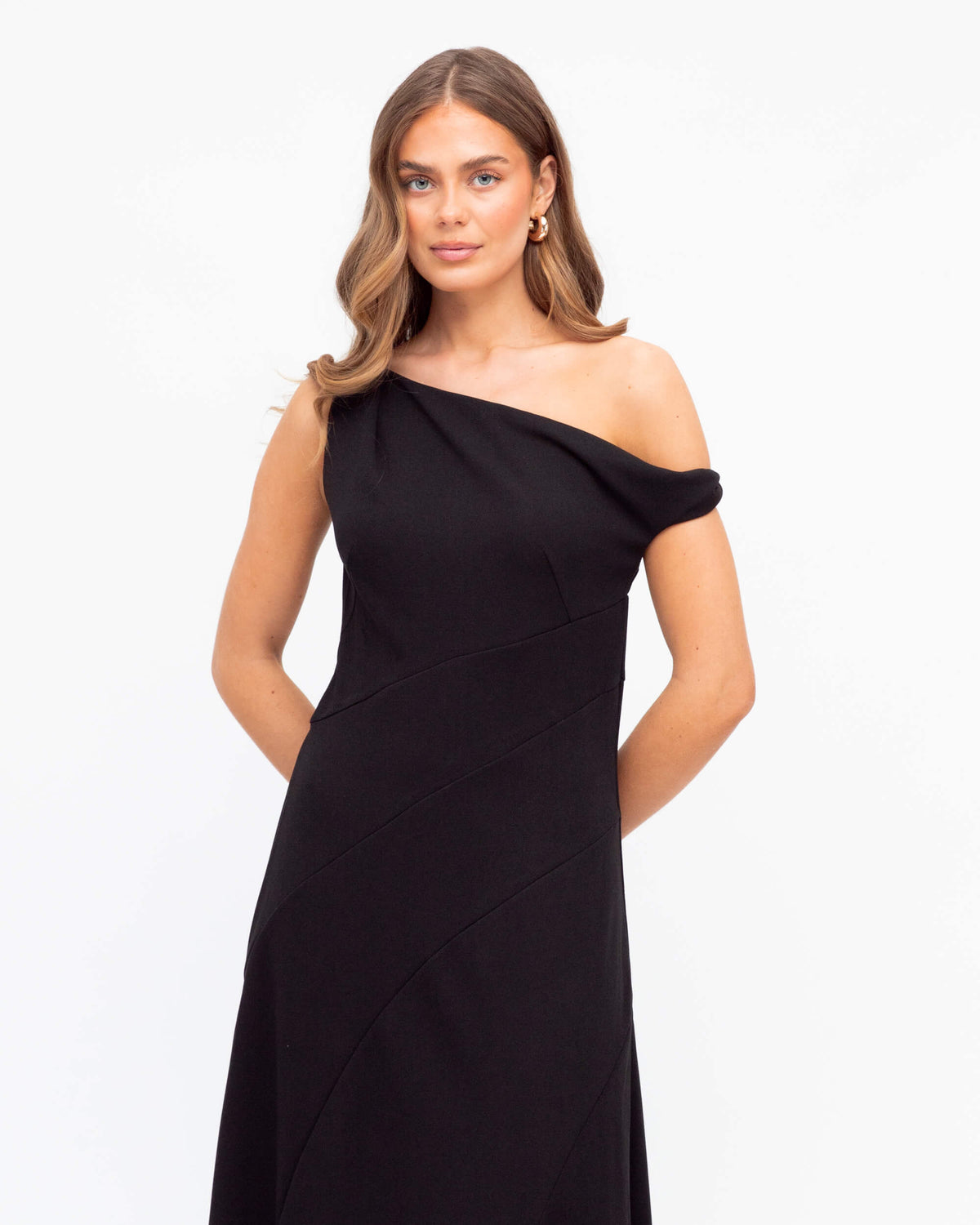 Ida One Shoulder Maxi Dress - Black