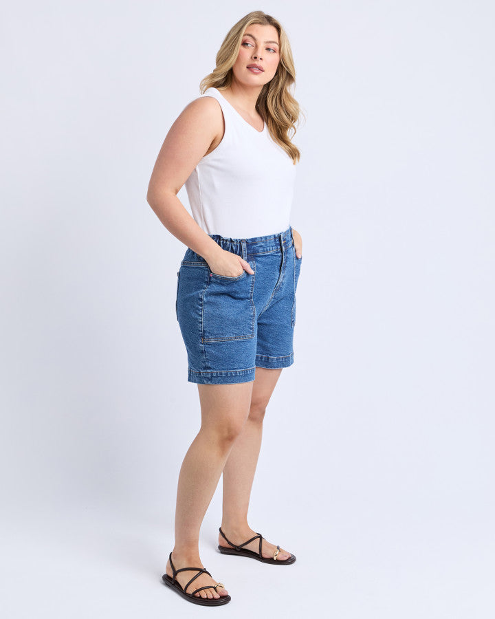 Atlas Denim Short - Dark Blue Wash