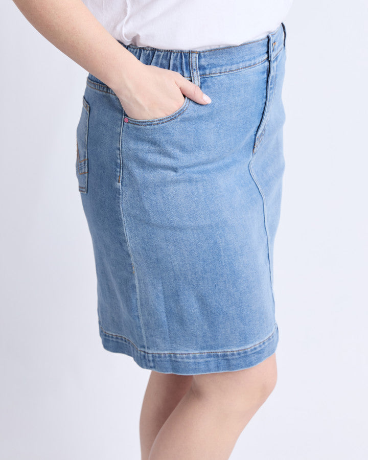 Birdie Denim Skirt - Light Blue Wash