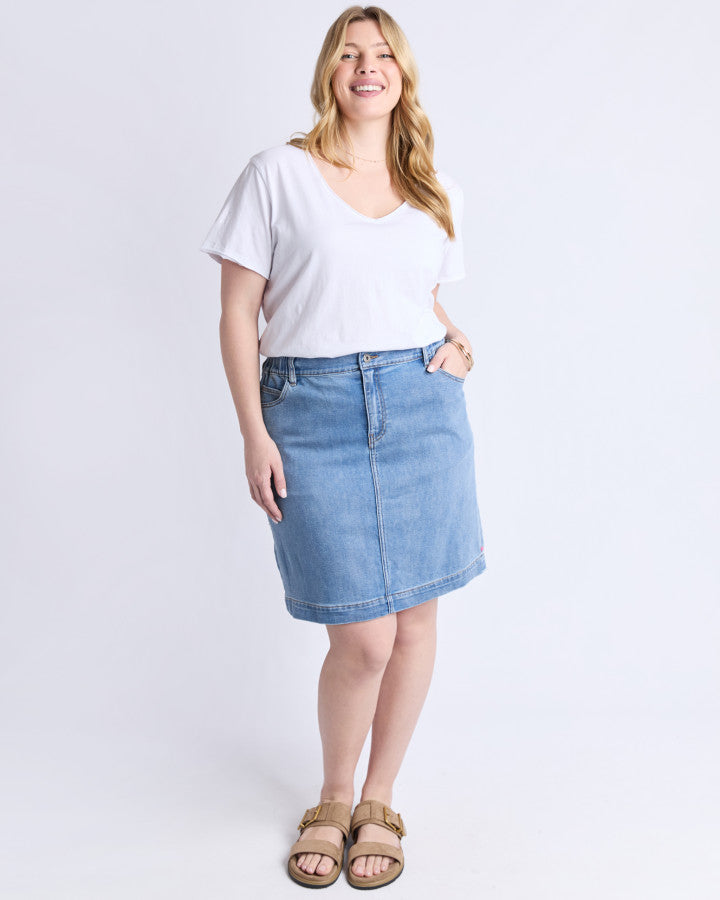 Birdie Denim Skirt - Light Blue Wash