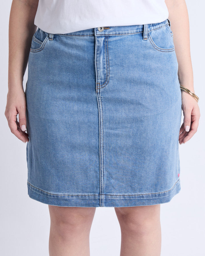 Birdie Denim Skirt - Light Blue Wash