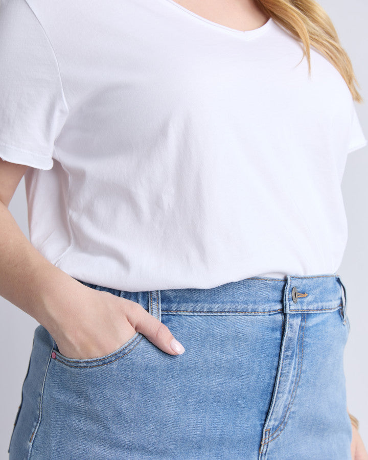 Birdie Denim Skirt - Light Blue Wash