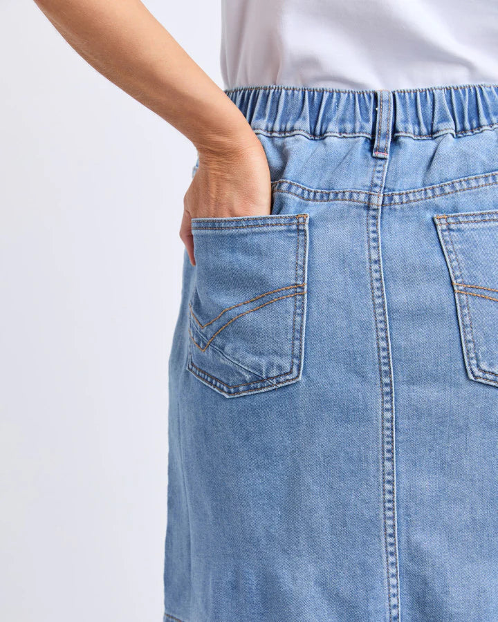 Birdie Denim Skirt - Light Blue