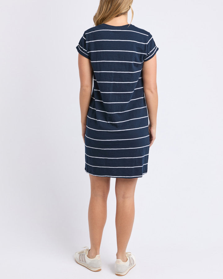 Caleb Stripe Dress -Navy/White Stripe