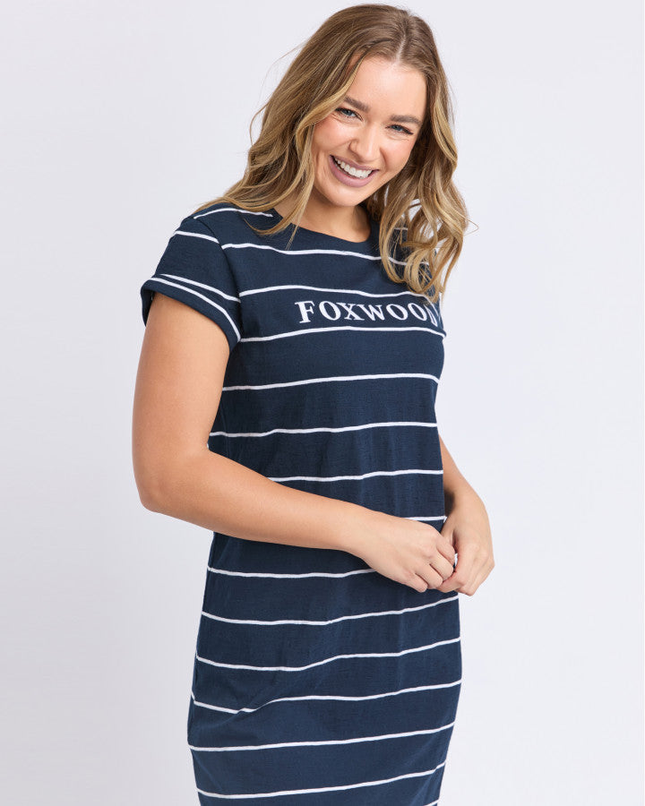 Caleb Stripe Dress -Navy/White Stripe