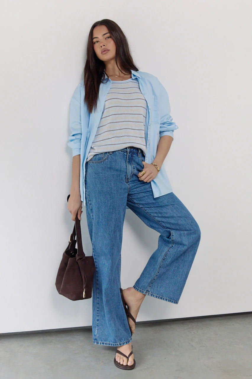 Stevie Wide Leg Jean - Deep Blue