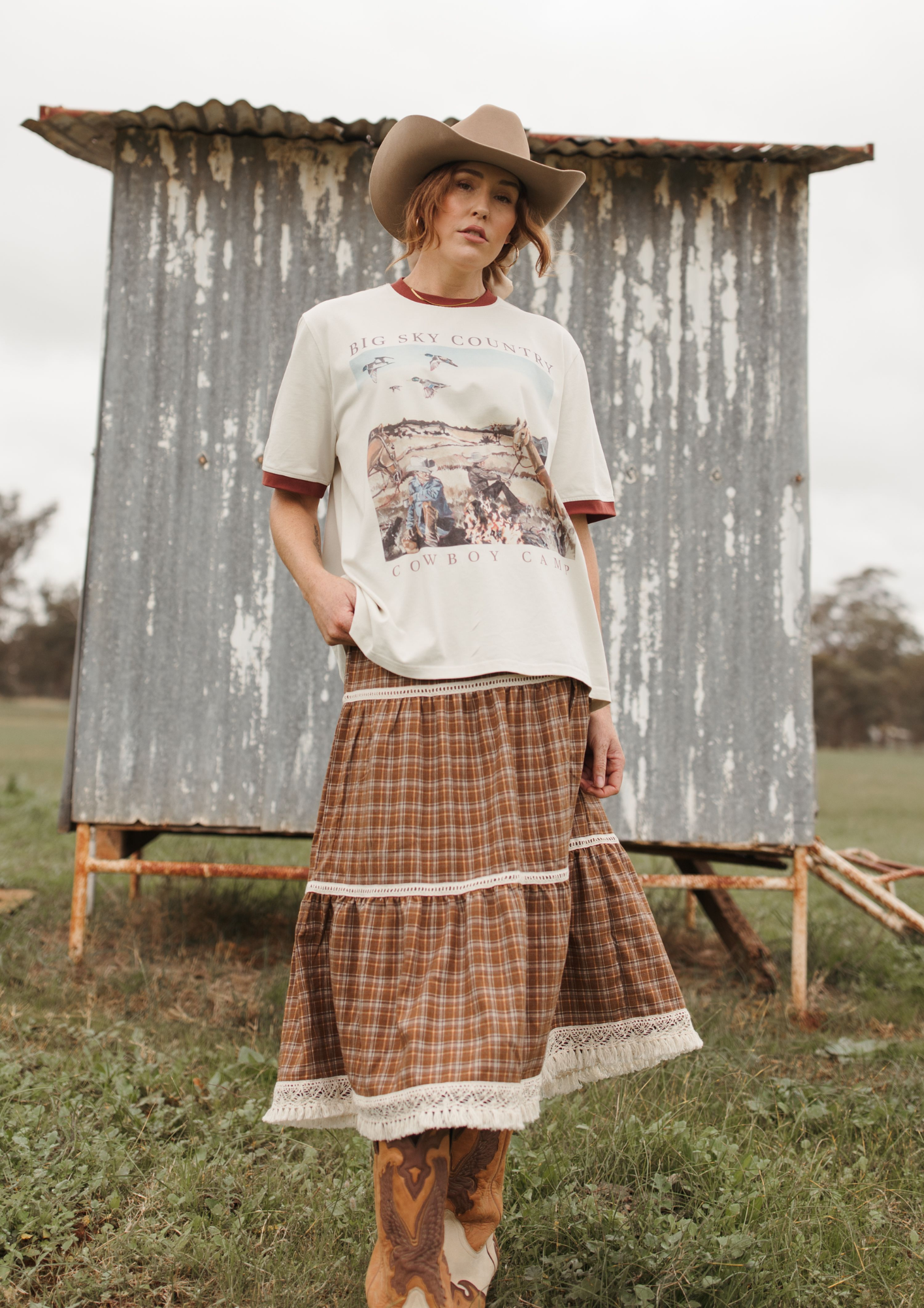 Cowboy Camp Crew Tee by Whitney Spicer, front view