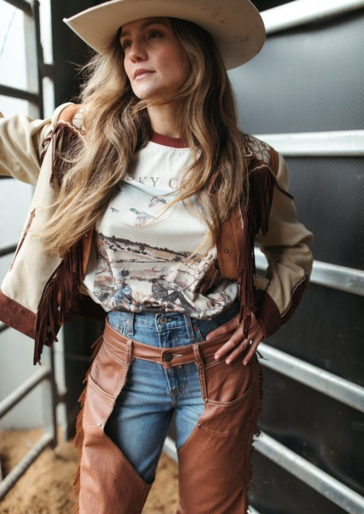 Cowboy Camp Crew Tee by Whitney Spicer, styled detail