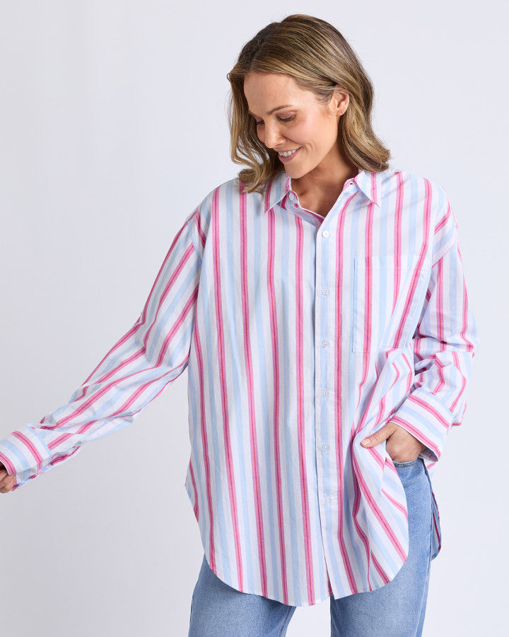 Cyrus Shirt - Cranberry Stripe