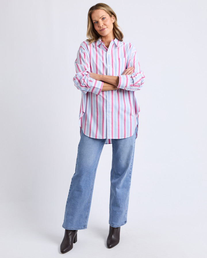 Cyrus Shirt - Cranberry Stripe