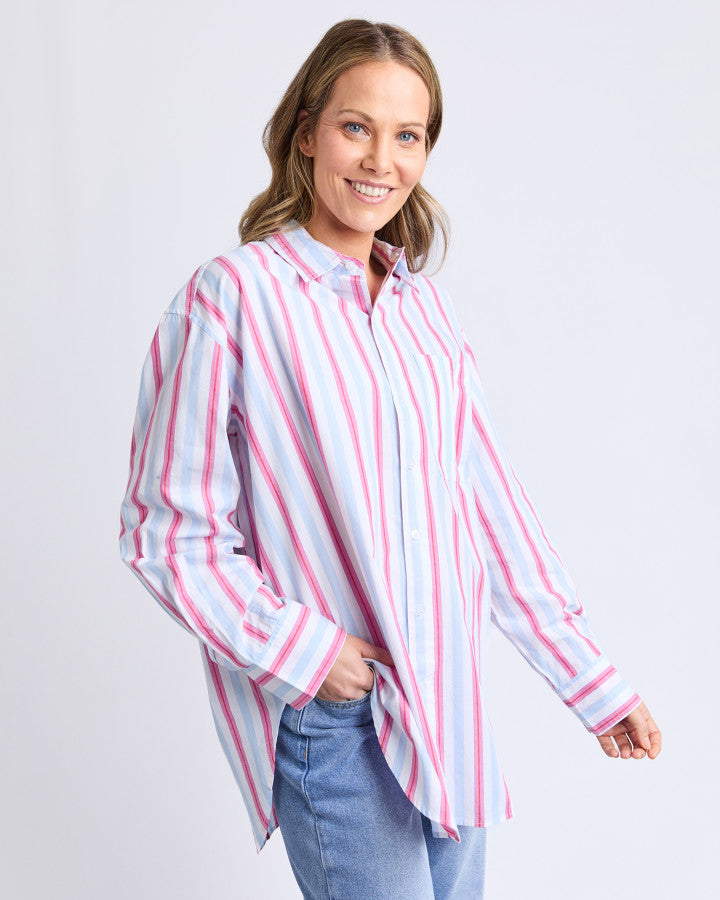 Cyrus Shirt - Cranberry Stripe