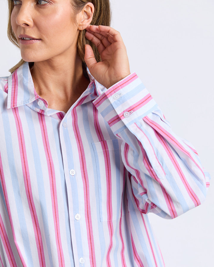 Cyrus Shirt - Cranberry Stripe