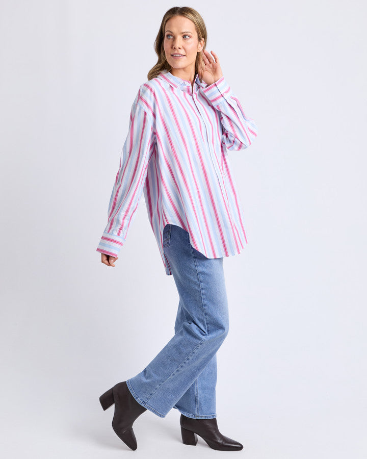 Cyrus Shirt - Cranberry Stripe