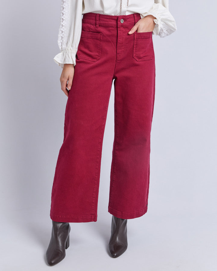 Delphi Front Pocket Jean - Maroon