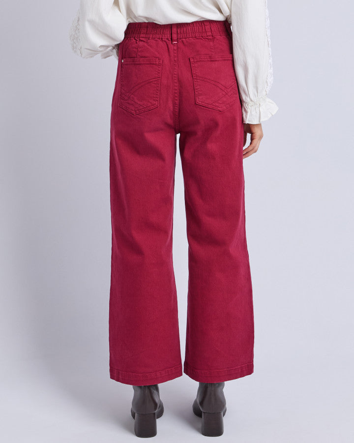 Delphi Front Pocket Jean - Maroon