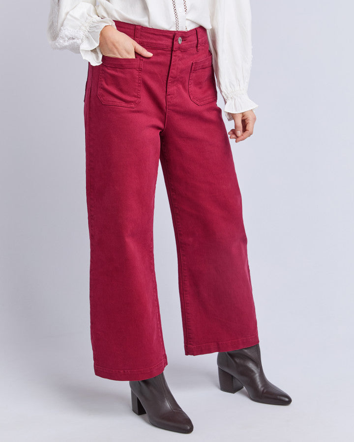 Delphi Front Pocket Jean - Maroon