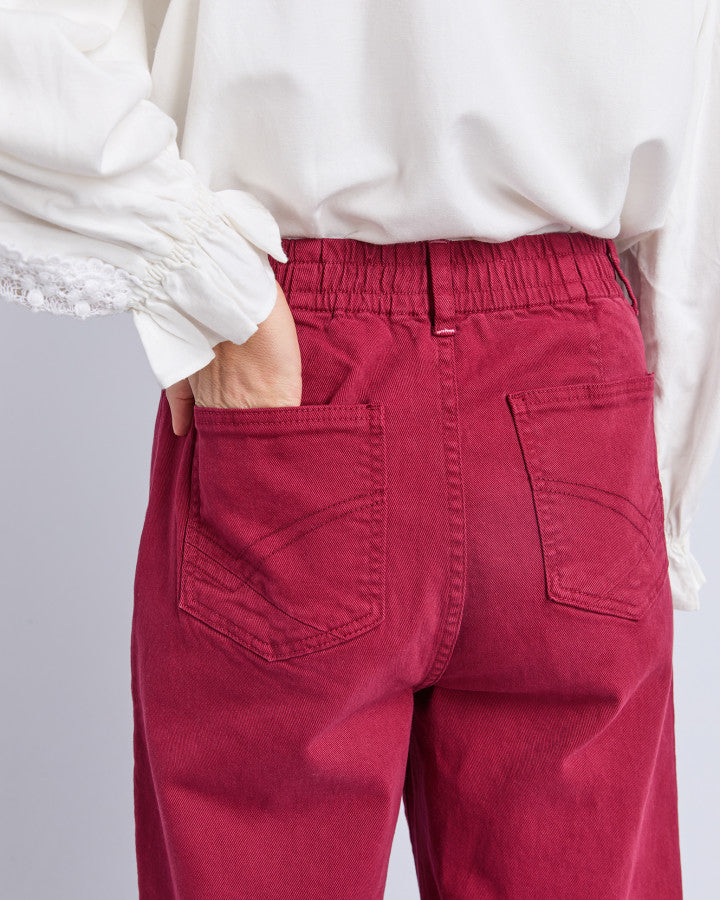 Delphi Front Pocket Jean - Maroon