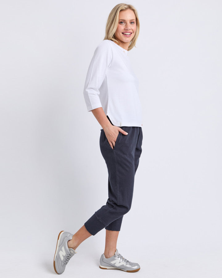 Eliza Boat Neck Tee - White